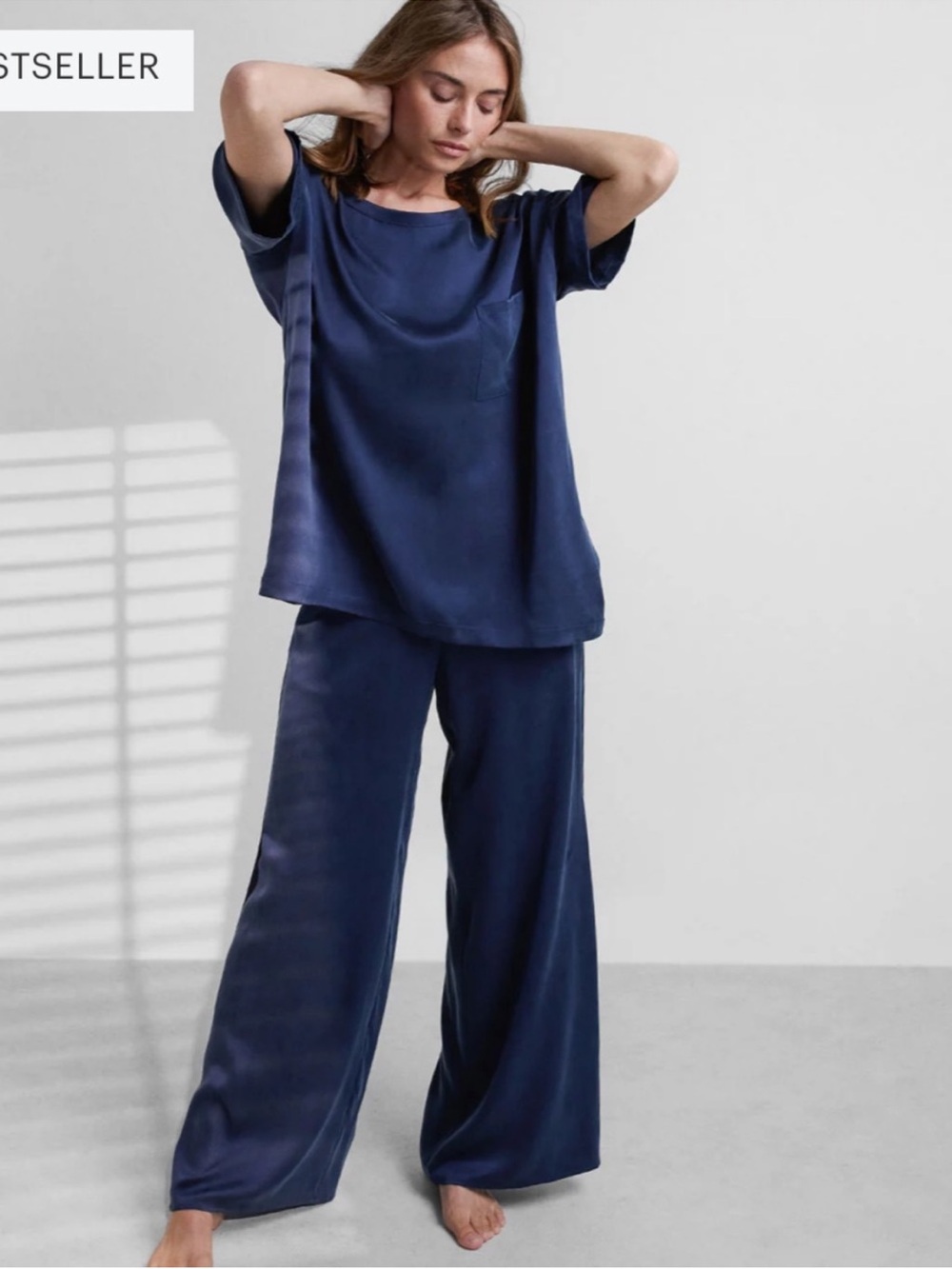 Lunya Washable Silk Tee Pant pajama Set